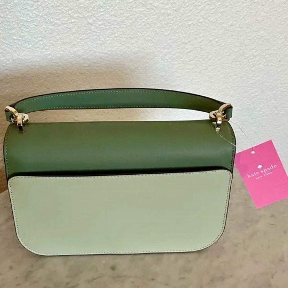 Green Two-Tone Women's Bag - Picture 8 of 10